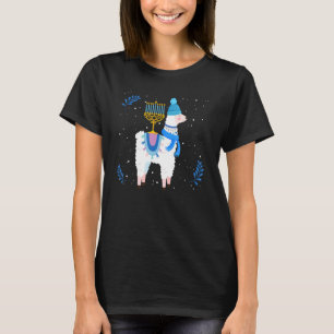 Menorah Hanukkah Llama Cute Alpaca Chanukah Christ T-Shirt