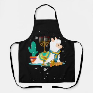 Menorah Hanukkah Llama Cute Alpaca Chanukah Gift Apron