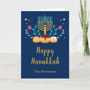 Menorah Hanukkah Party  Holiday Card