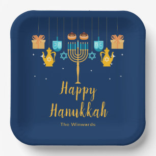 Menorah Hanukkah Party Plates