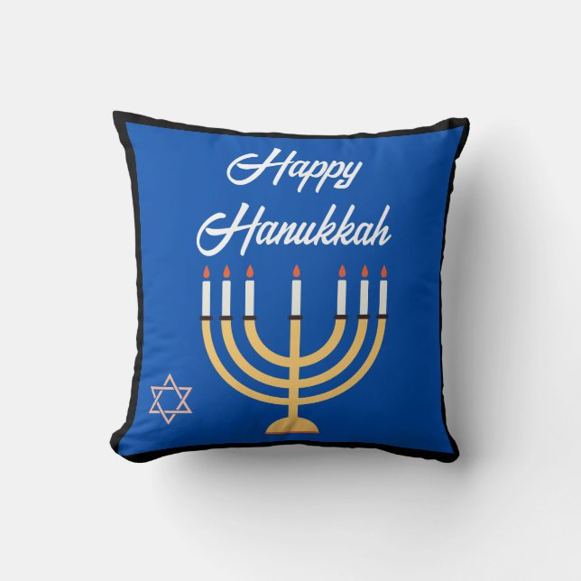 MENORAH HAPPY HANUKKAH CARD CUSHION (Front)