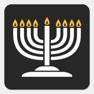 Menorah - Happy Hanukkah Jewish Holiday Gift Square Sticker