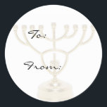 Menorah Holiday Gift Tag Stickers<br><div class="desc">Perfect for Hanukkah,  Bar Mitzvah or any other speciali occasion gifts.  Customise the To: and From: text for write it in by hand.</div>