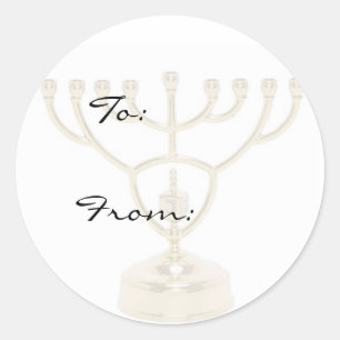 Menorah Holiday Gift Tag Stickers