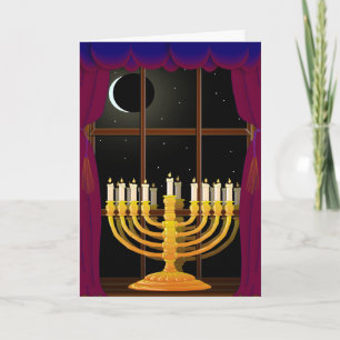 Menorah In Window Holiday Card