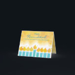 MENORAH LIGHTS Hanukkah Holiday Greeting Card<br><div class="desc">All my designs are ONE-OF-A-KIND original pieces of artwork designed by me! You can only find them here! Most are created using Adobe Illustrator or Adobe Photoshop. Others are unique hand painted items in watercolor, gouache, and Indian Inks. All background colours, fonts and text can changed to match your desire....</div>
