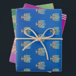 Menorah on gradient  wrapping paper sheet<br><div class="desc">Menorah on gradient Wrapping Paper Sheets</div>
