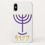 Menorah Paleo Hebrew iPhone X Case<br><div class="desc">Menorah Paleo Hebrew lettering. Personalise by adding your own name. To make this your own design 'Click to Customise Further" … or 'Transfer this design' to print the same design onto a different product. Where does the Menorah come from? It comes from the Bible, in the book of Exodus, chapter...</div>