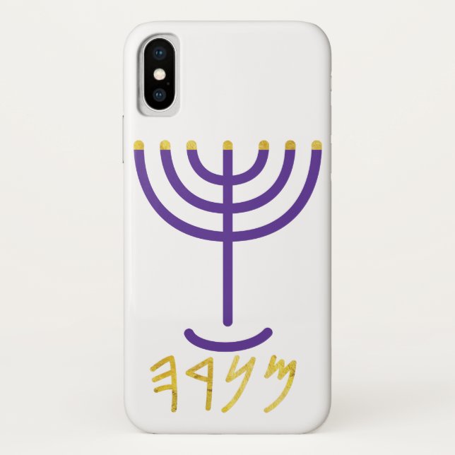 Menorah Paleo Hebrew Case-Mate iPhone Case (Back)
