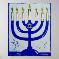 Menorah Poster, 8 x 10 Inches