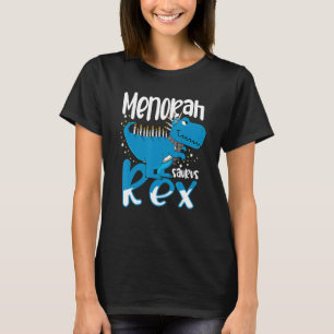 Menorah Saurus Rex Hanukkah Chanukah Dinosaur Rex T-Shirt