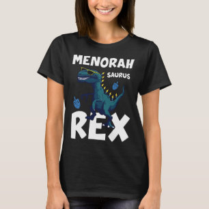 Menorah Saurus Rex Hanukkah Dinosaur Costume T-Shirt