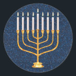 menorah sticker<br><div class="desc">jewish menorah round sticker</div>