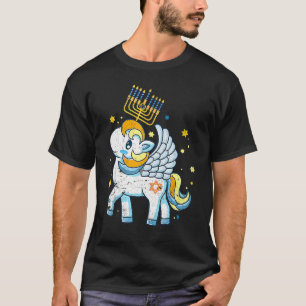Menorah Unicorn Jewnicorn Hanukkah Pyjamas Chanuka T-Shirt