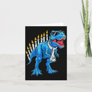 Menorasaurus Hanukkah T Rex Dinosaur Dino Chanukah Card