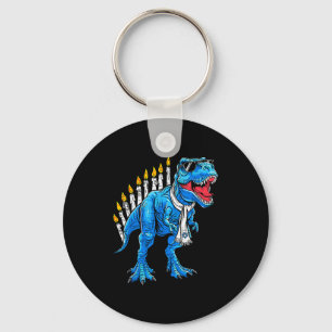 Menorasaurus Hanukkah T Rex Dinosaur Dino Chanukah Key Ring