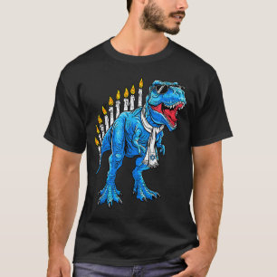 Menorasaurus Hanukkah T Rex Dinosaur Dino Chanukah T-Shirt