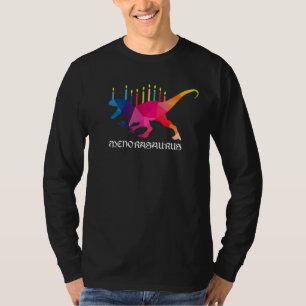 Menorasaurus Rex Hanukkah Menorah Dinosaur Chanuk T-Shirt