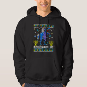 Menorasaurus Rex Trex Menorah Ugly Hanukkah Chanuk Hoodie