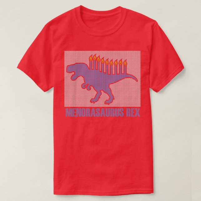 Menorawrsaurus Re Dinosaur Hanukkah Funny Jewish H T-Shirt (Design Front)