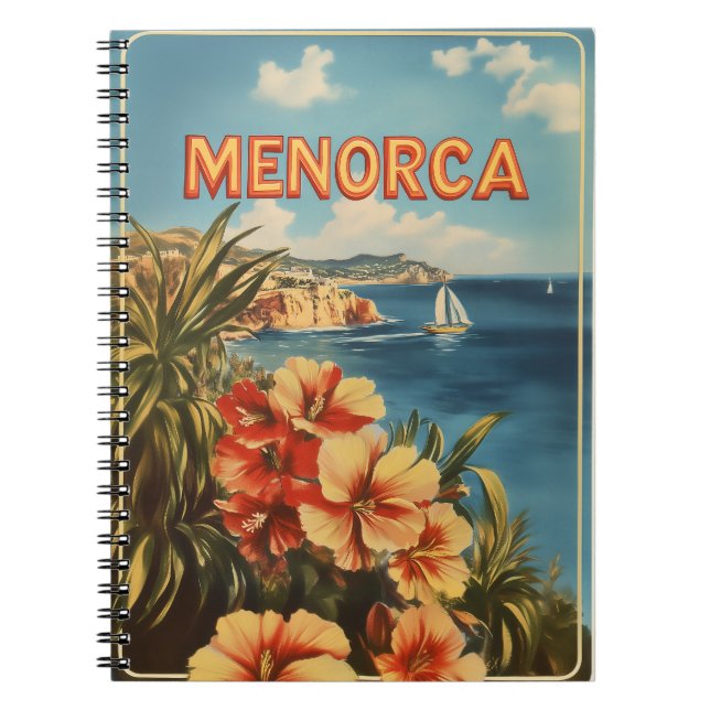 Menorca flowers vintage notebook (Front)
