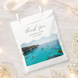 Menorca Spain Wedding Personalised Favour Bag