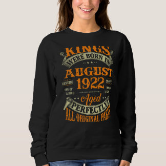 Mens 100th Birthday For Kings Born In August 1922  Sweatshirt