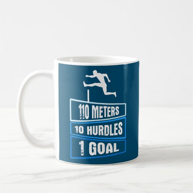 Mens 110 Metres 10 Hurdles 1 Goal 110 Metre Coffee Mug (Left)