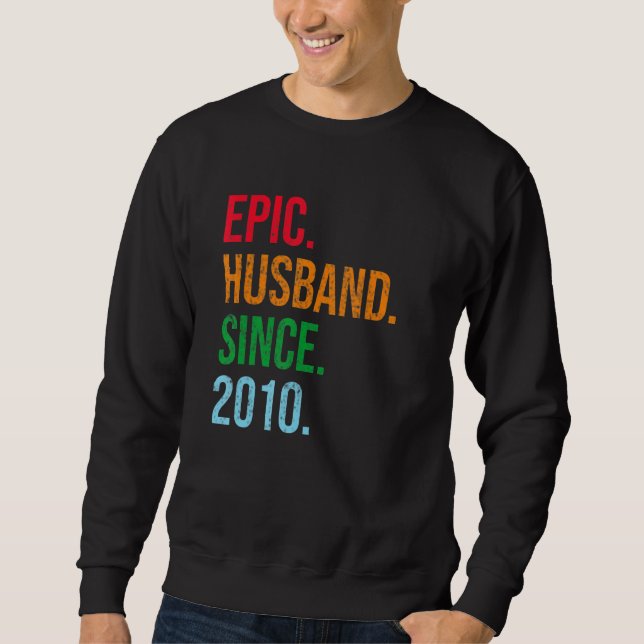 Mens 13th Wedding Anniversary Ideas Epic Husband S Sweatshirt (Front)