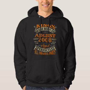 Mens 14th Birthday For Kings Born In August 2008 1 Hoodie