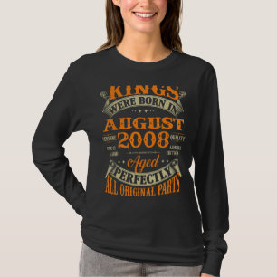 Mens 14th Birthday For Kings Born In August 2008 1 T-Shirt