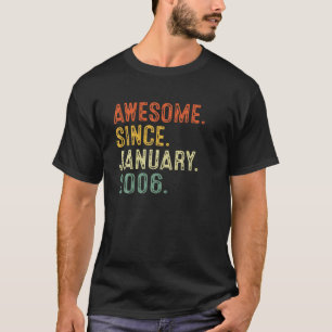 Mens 15 Years Old Gifts Awesome Since January 2006 T-Shirt