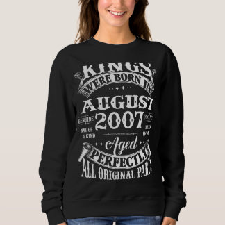 Mens 15th Birthday For Kings Born In August 2007 1 Sweatshirt