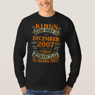 Mens 15th Birthday Kings Born In December 2007 15 T-Shirt
