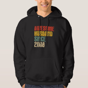 Mens 15th Wedding Anniversary for Him Awesome Husb Hoodie