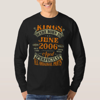 Mens 16th Birthday For Kings Born In June 2006 16 T-Shirt