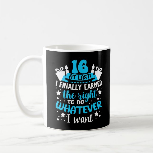Mens 16th birthday quote gifts for 16 years old bo coffee mug (Left)