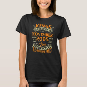 Mens 17th Birthday Kings Born In November 2005 17 T-Shirt