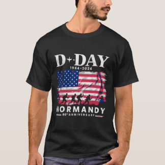 Mens 1944 D-Day 2024 Opviion Overlord 80th T-Shirt
