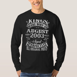 Mens 19th Birthday For Kings Born In August 2003 1 T-Shirt