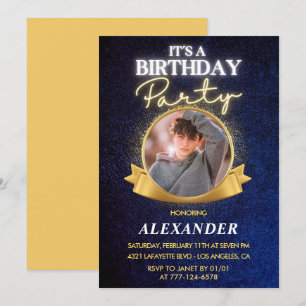Mens 19th birthday invitations  Elegant Chic