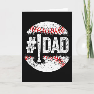 Mens 1 Dad Baseball Number One Daddy Son Baseball  Card