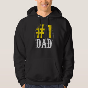 Mens 1 Dad Soccer Player Vintage Soccer Daddy Hoodie