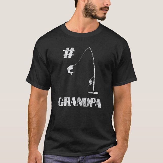 Mens 1 No 1 Grandpa Fishing Rod Angler Angling Fis T-Shirt (Front)