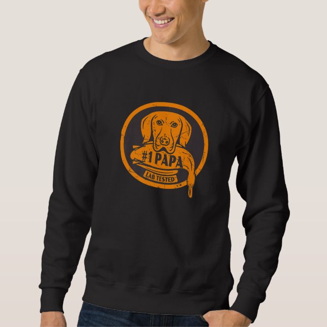 Mens #1 Papa Lab Tested - Duck Hunting Labrador Re Sweatshirt (Front)