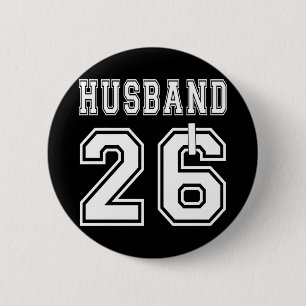 Mens 2026 husband wife matching engagement party 6 cm round badge