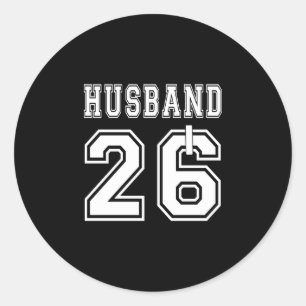 Mens 2026 husband wife matching engagement party classic round sticker