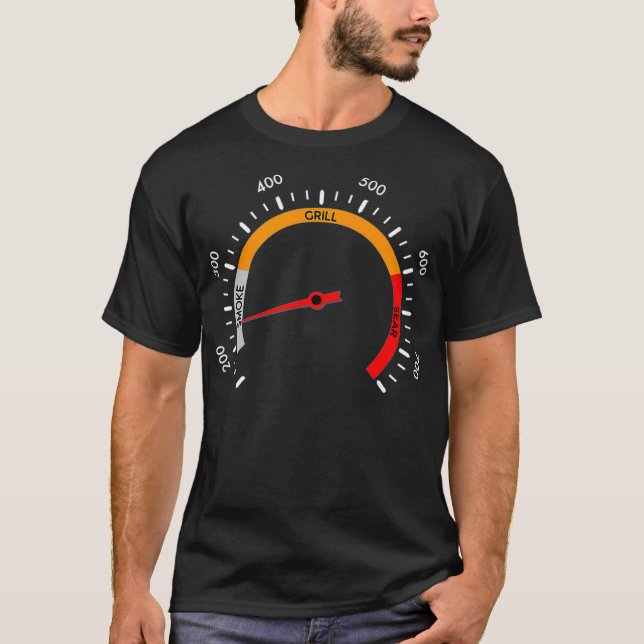 Mens 225 Degrees Smoker Temp Gauge BBQ  T-Shirt (Front)