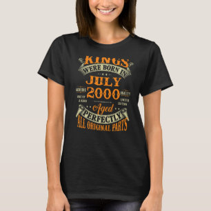 Mens 22nd Birthday For Kings Born In July 2000 22 T-Shirt
