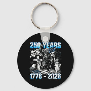Mens 250 Years Usa 1776 2026 Patriotic Dom Bigfoot Key Ring